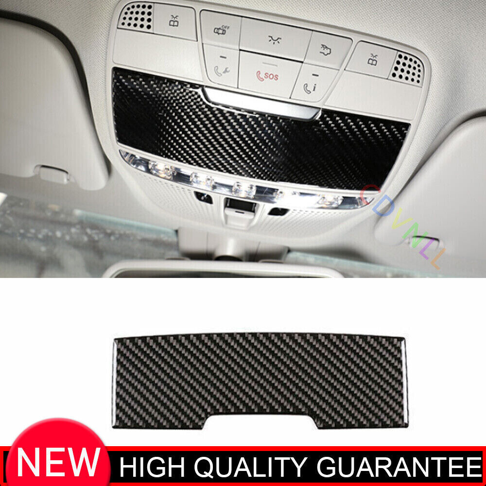 For Benz C-Class 2015-2021 Real Carbon Fiber Roof Reading Light Decor Cover Trim