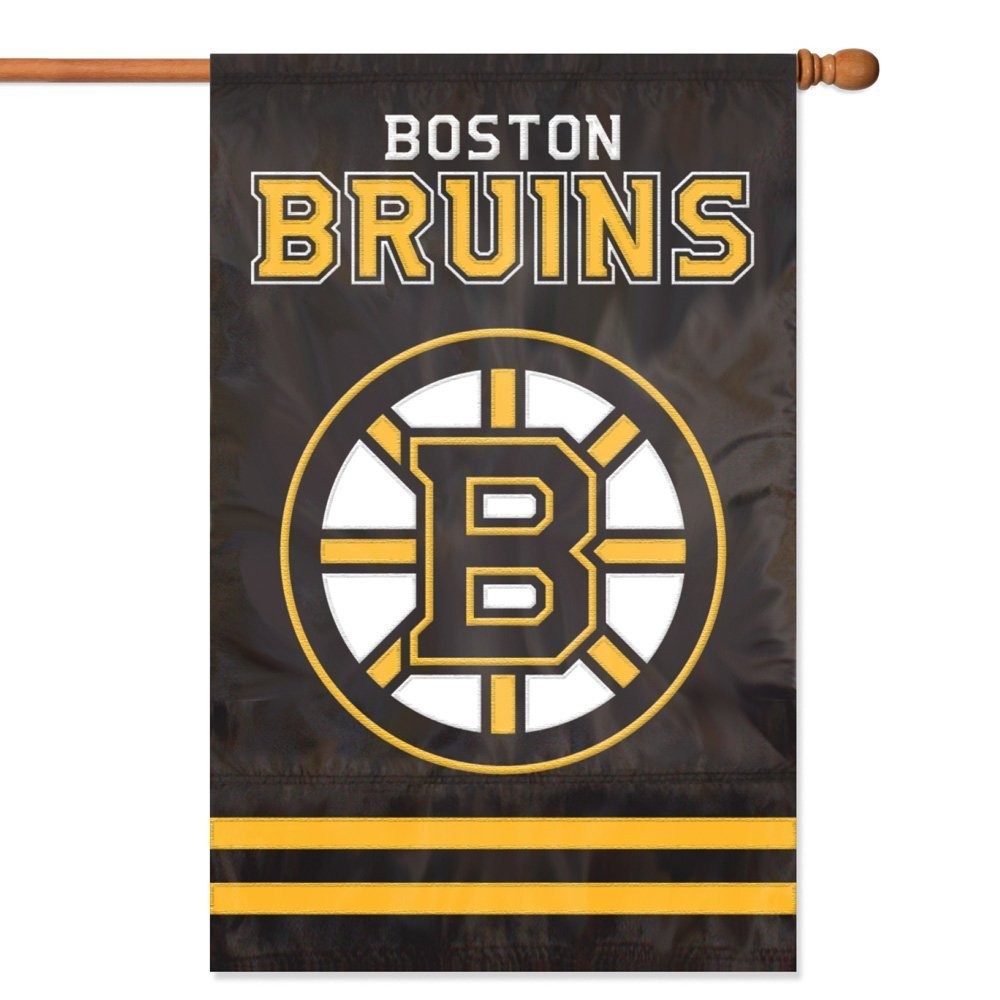 Boston Bruins Applique Embroidered Premium Double-Sided Banner Flag 28x44