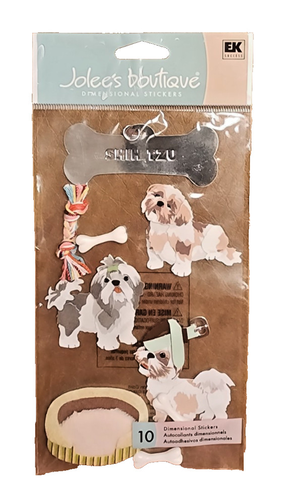 RETIRED HTF Vintage Jolee's Boutique Shih Tzu Dog Sticker Pack