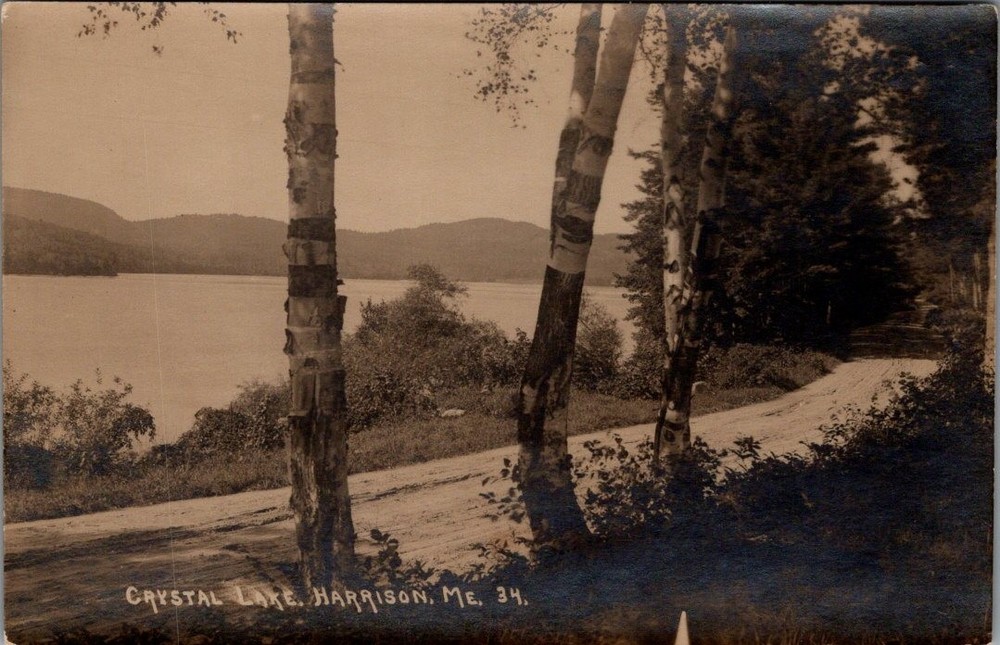Crystal Lake, HARRISON, Maine Real Photo Postcard - Eastern Illustrating