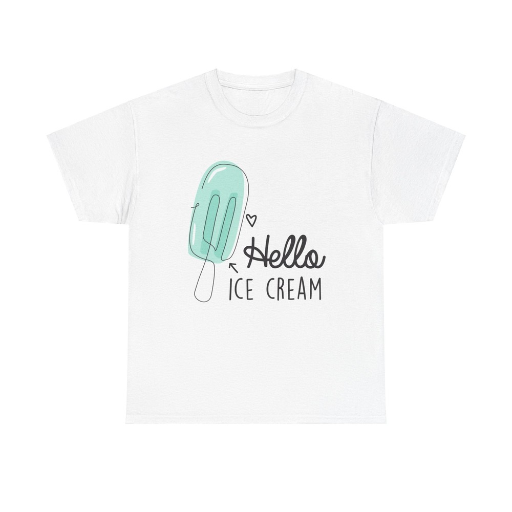 Hello Ice Cream T-Shirt - summer sweet treat dessert foodie cute cool vintage