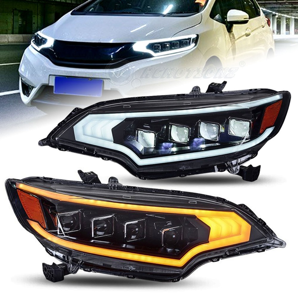 HC LED Headlights Compatible Honda FIT/JAZZ 2013  2020 Animation DRL
