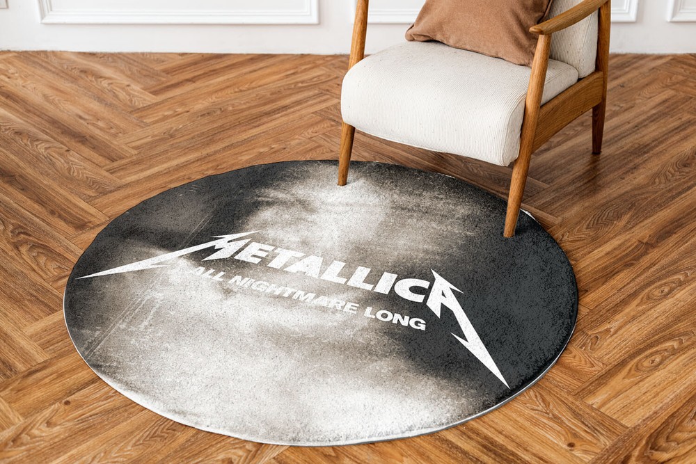 Metallica Rug All Nightmare Long 2 Album Art Round Rug Home Decor Fan-made