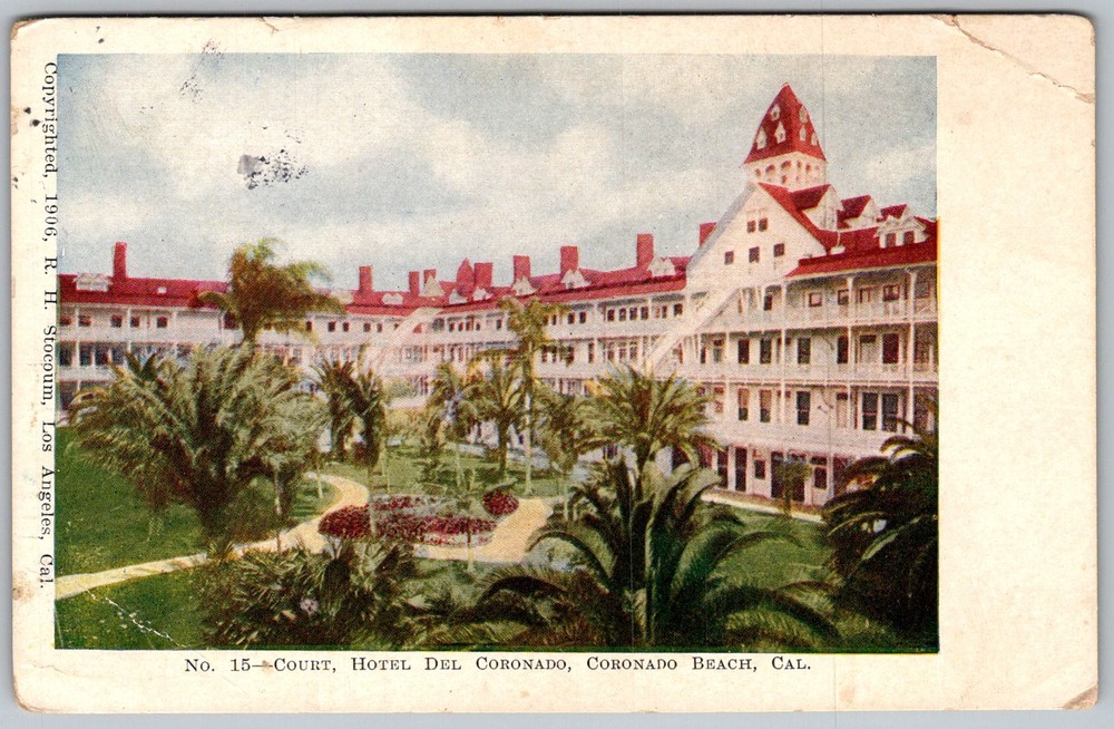 Antique Postcard Hotel Del Coronado Court Coronado Beach, CA 1900s