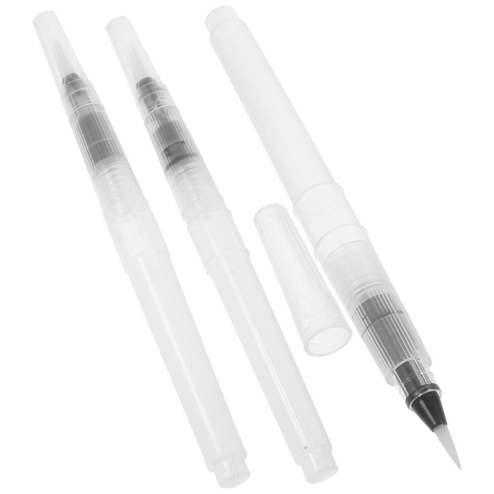 3 Pcs Refillable Watercolor Pens Reusable Painting Tool Brushes
