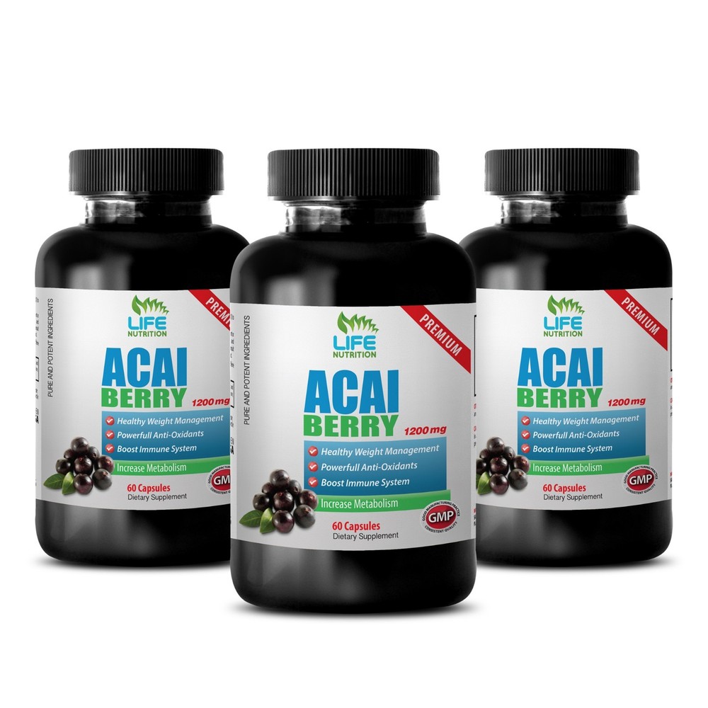 Acai Berry Organic - Acai Berry Extract 1200mg - Fat Burner Supplement 3B-image