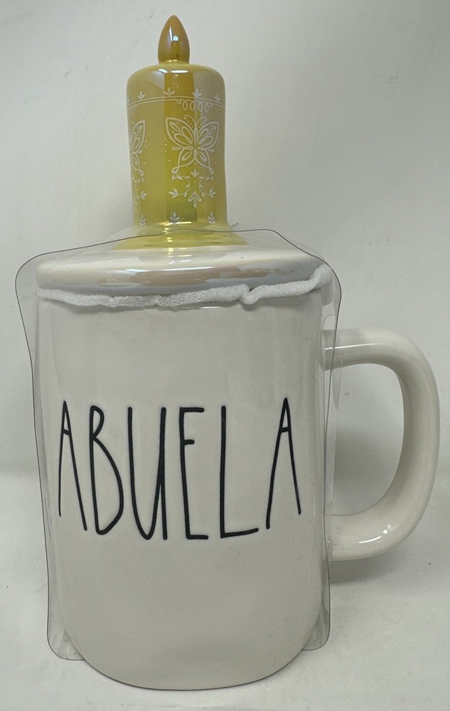 Rae Dunn Disney Encanto ABUELA White Ceramic Iridescent Candle Topper Mug Artisn-image