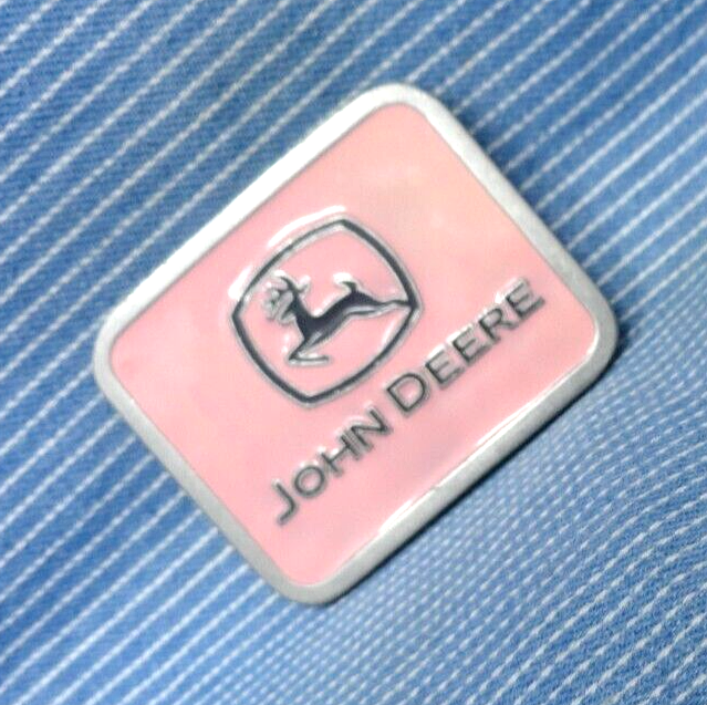 John Deere Logo Promo Dress Belt Buckle Pink Lady Farmers Daughter Vtg   .TYC021