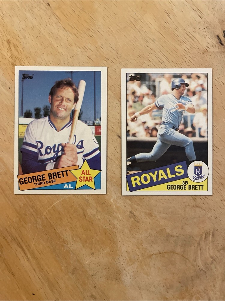 1985 Topps Baseball GEORGE BRETT #100 #703 Kansas City Royals 2 Card Lot HOF!