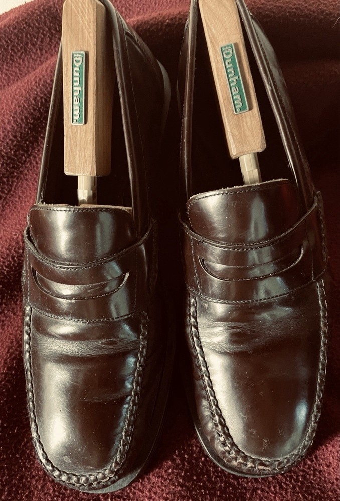 Bass Weejuns Men’s Flat-Strap Penny Loafers-Cordovan—Size 11 M
