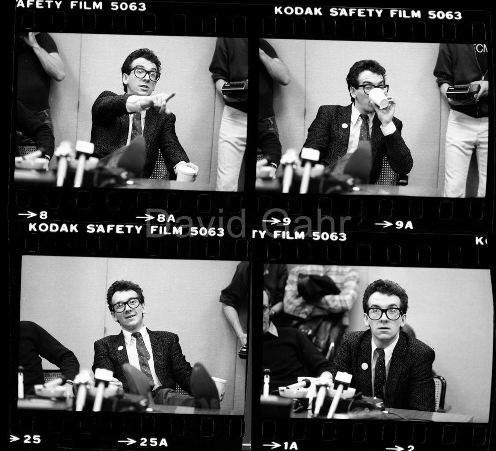 '79 Elvis Costello Manhattan NYC Pop Rock Guitar Gahr 35mm 4 Negative Lot B474