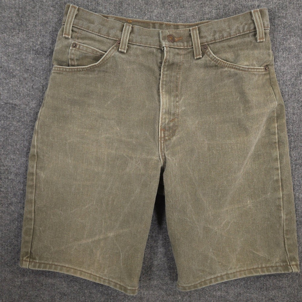 Vintage Levis 550 Denim Shorts Mens *31* Olive Green Relaxed Orange Tab USA Made