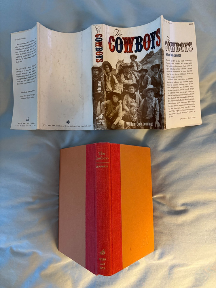 The Cowboys - movie tie-in DJ VG+ John Wayne 3rd print 1971 not a book club