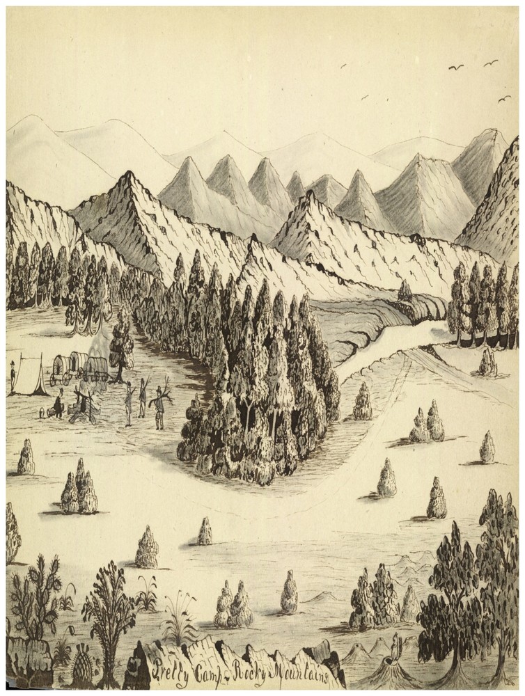 Decor Poster. Pretty Camp Ricky Mountains. Fine Home Graphic Art Design. 1455