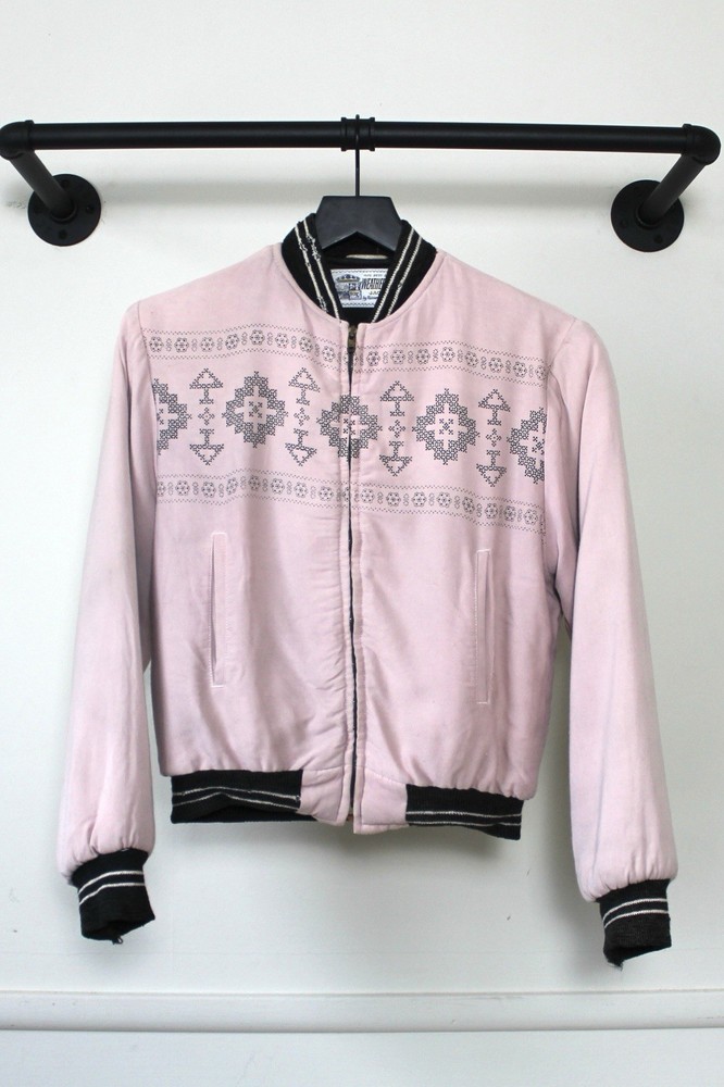 1950s Snowflake Print Gabardine Bomber by Weathercrest