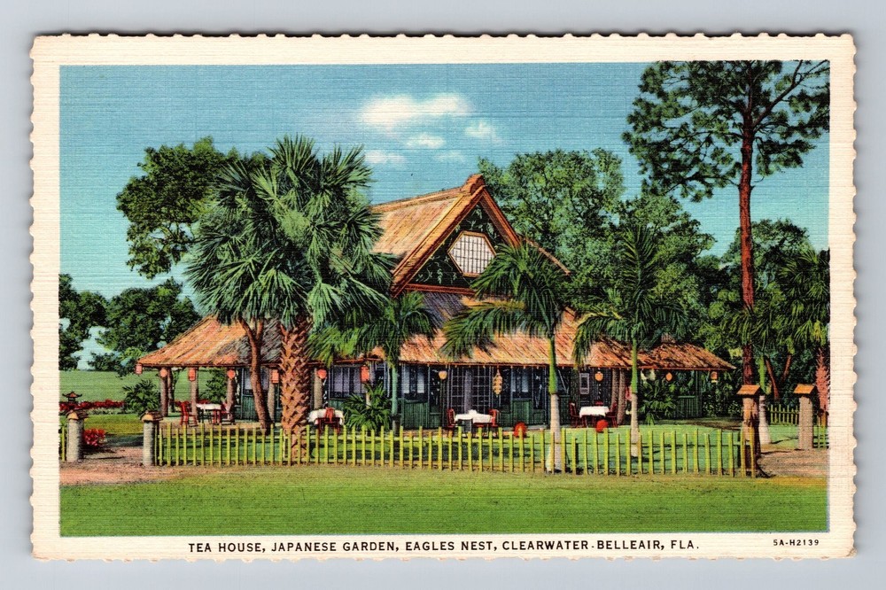 Clearwater Belleair FL-Florida Tea House Japanese Garden Vintage Postcard Card