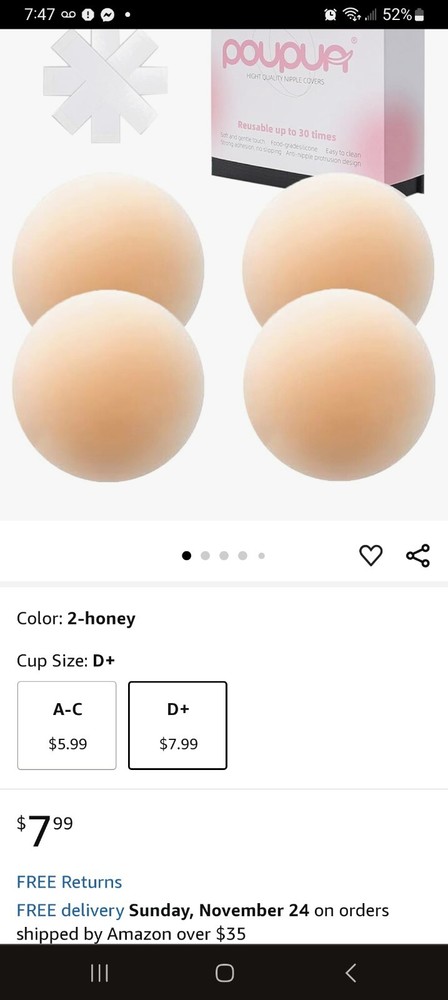 Poupau 2 pair D+ light skin high quality nipple covers