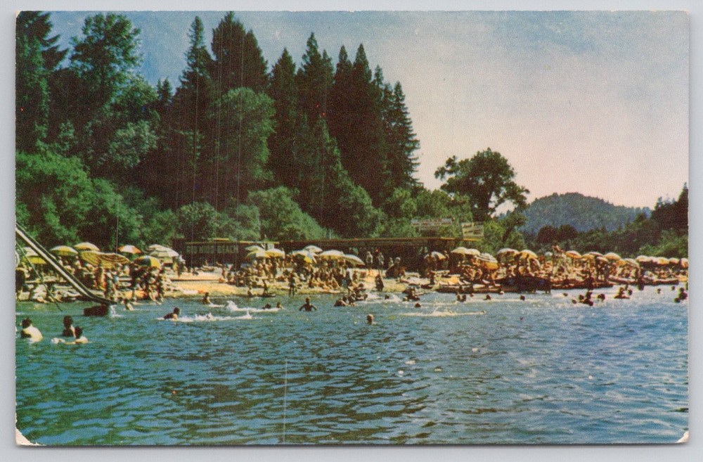 Vintage Rio Nido Beach Russian River California Resort Postcard c1950s