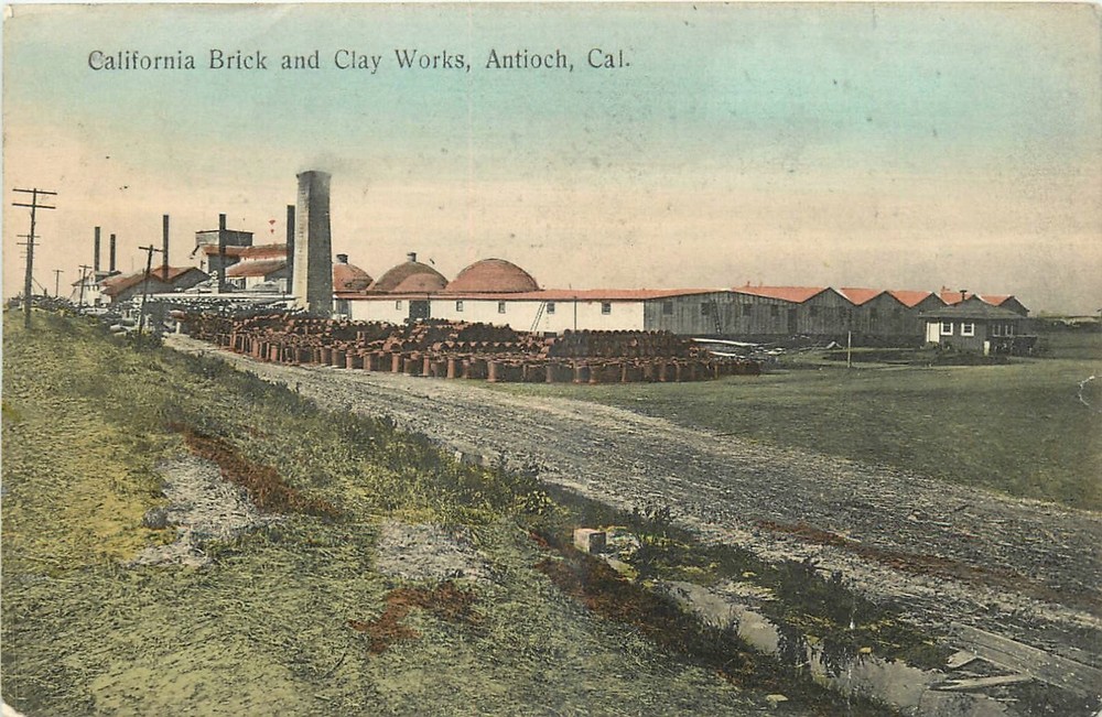 1910 Antioch California Brick Clay Works occupation Factory Postcard 26-3853