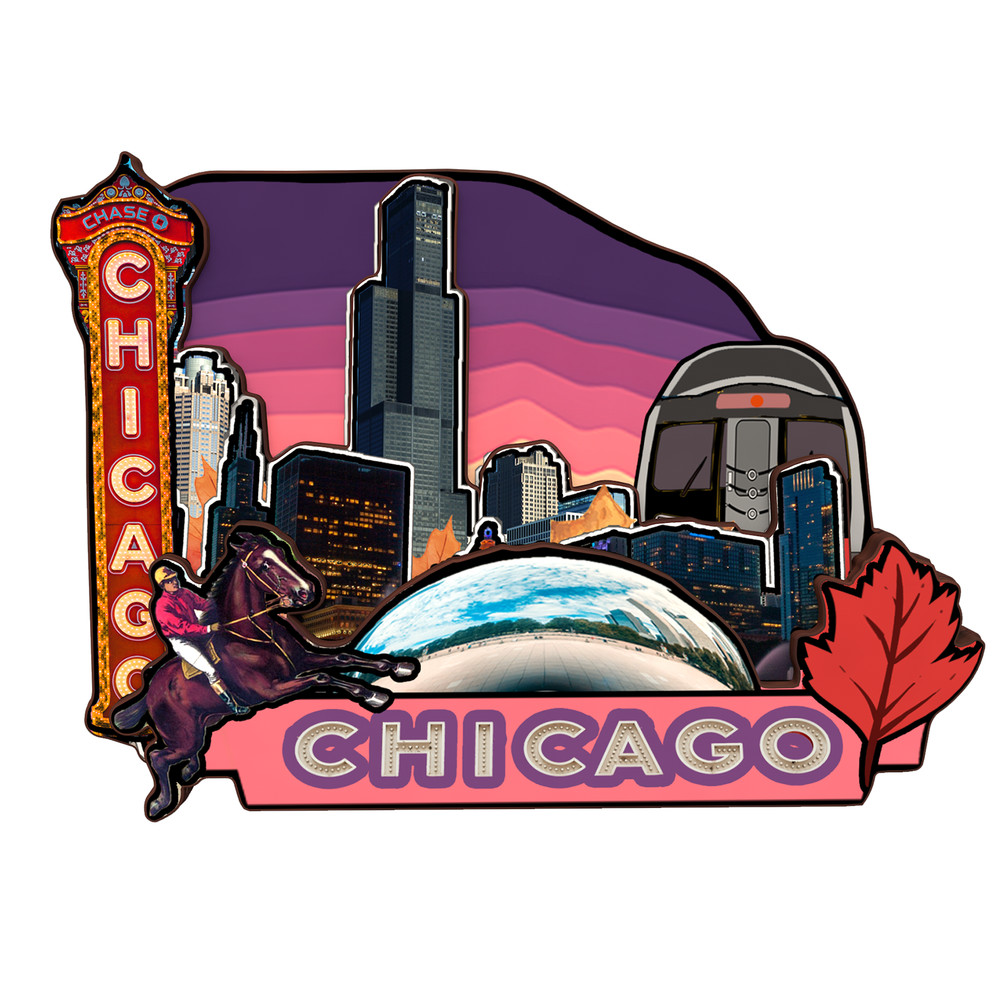 USA,Chicago Refrigerator magnet 3D travel souvenirs wood craft gifts