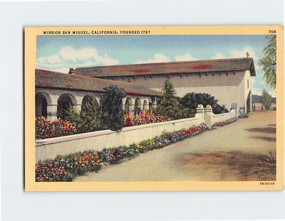 Postcard Mission San Miguel, California