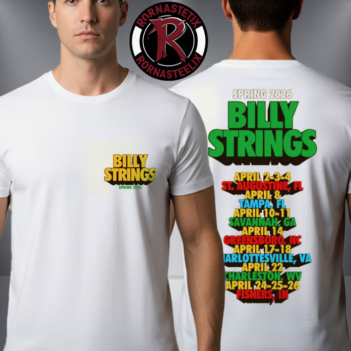 Billy Strings Spring 2026 Merch Funky Text Tee With Dates Unisex T-Shirt