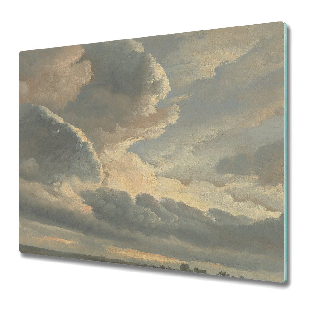 Glass Kitchen Chopping Cutting Board Worktop Saver Vintage Clouds 60x52