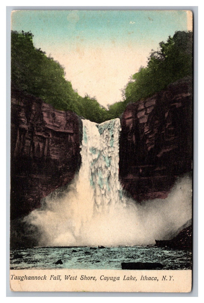 Ithaca NY Taughannock Fall W Shore Cayuga Lake Divided Back Postcard Posted 1909