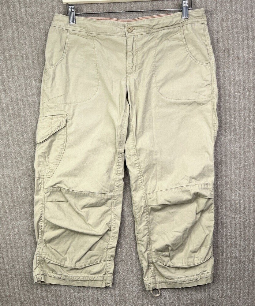 The North Face Capri Pants Womens Size 8 Brown Cotton Stretch Hiking Cargo