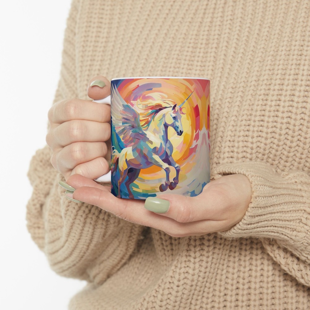 Abstract Pegasus 10 Ceramic Mug, (11oz)