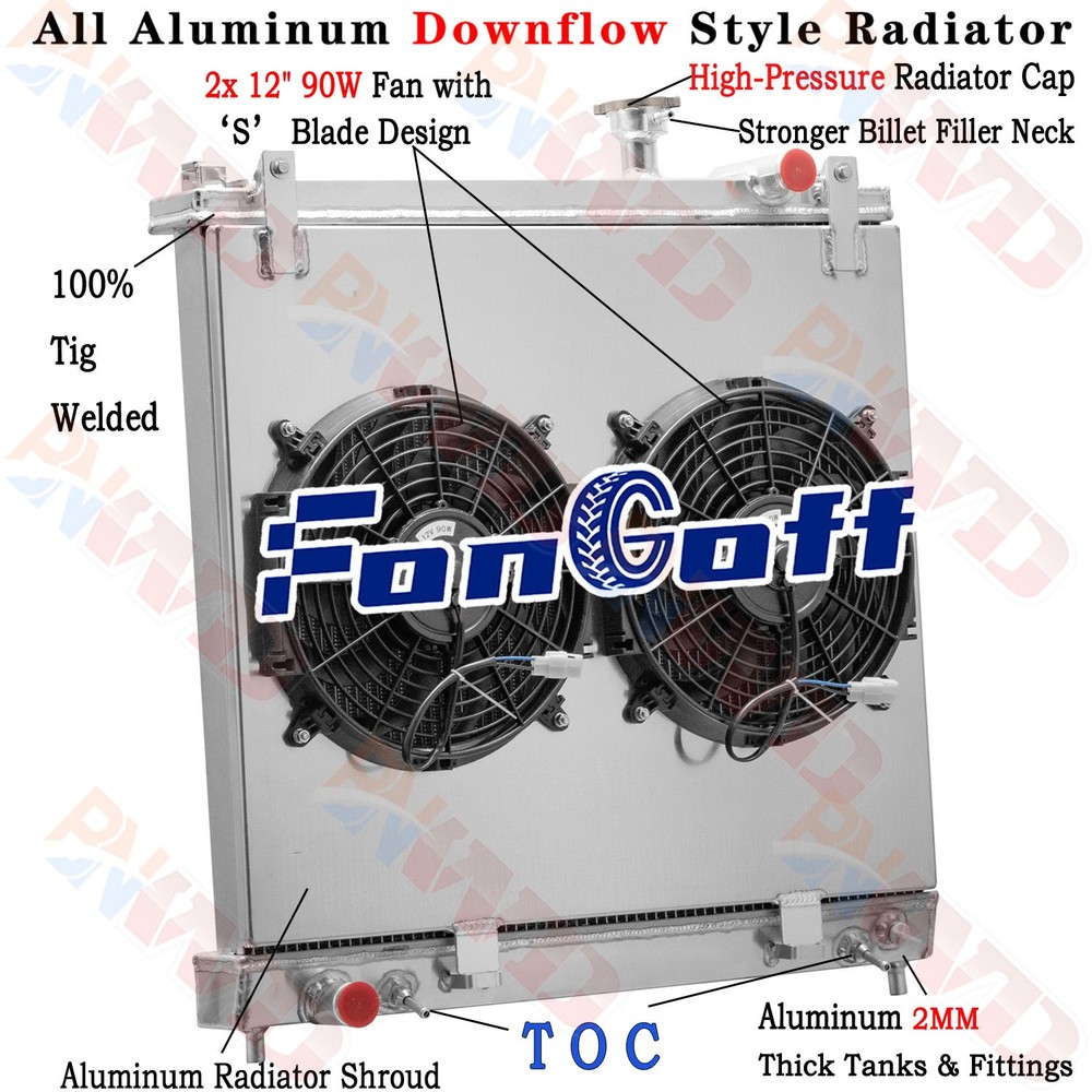 3 Row Radiator Shroud Fan fit 05-15 Nissan Armada Titan/Infiniti QX56 04-10 5.6L