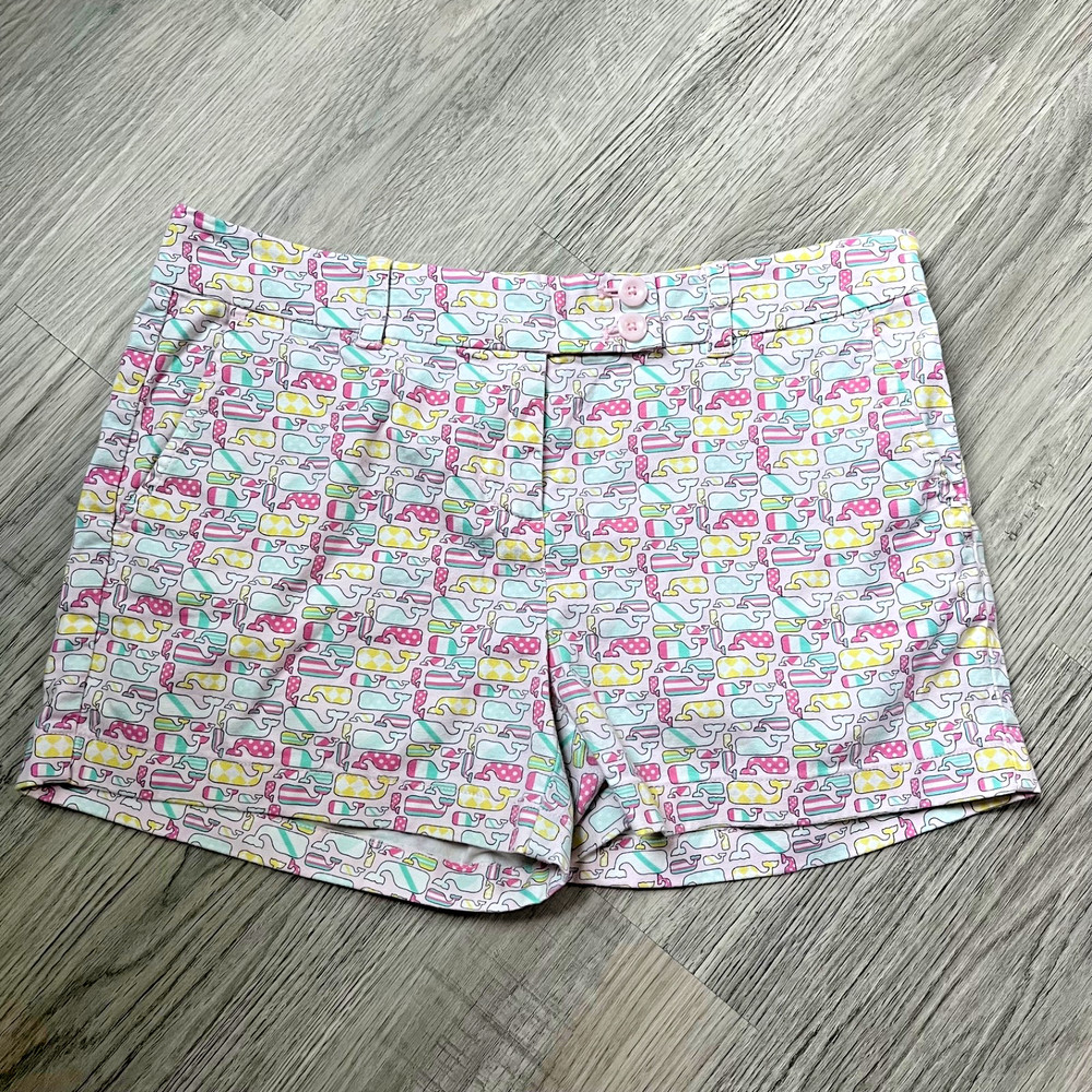 Vineyard Vines for Kentucky Derby Allover Whale Print Shorts Women's Size 4