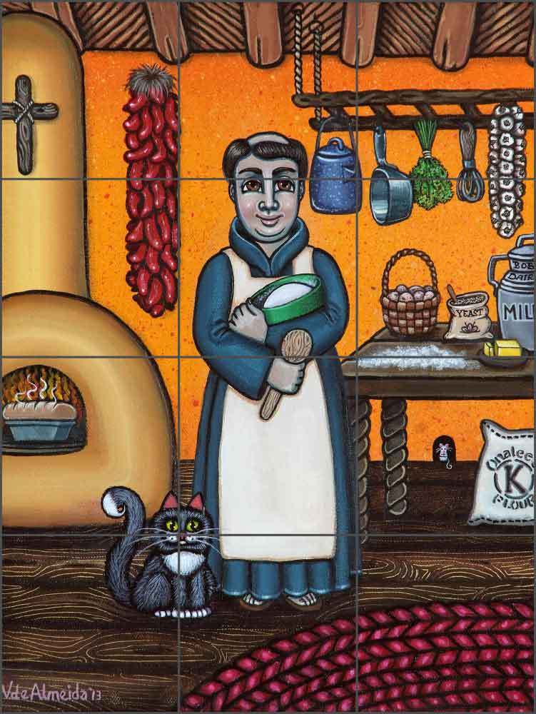 Ceramic Tile Mural Kitchen Backsplash de Almeida Friar San Pascual RW-VAA010