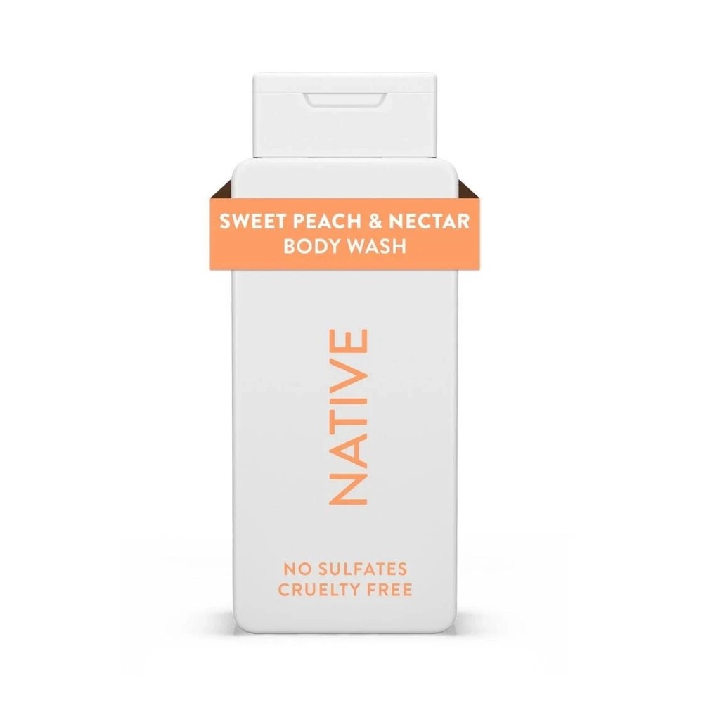 Native Body Wash, Sulfate Free, Sweet Peach & Nectar, for Women and Men, 18 oz
