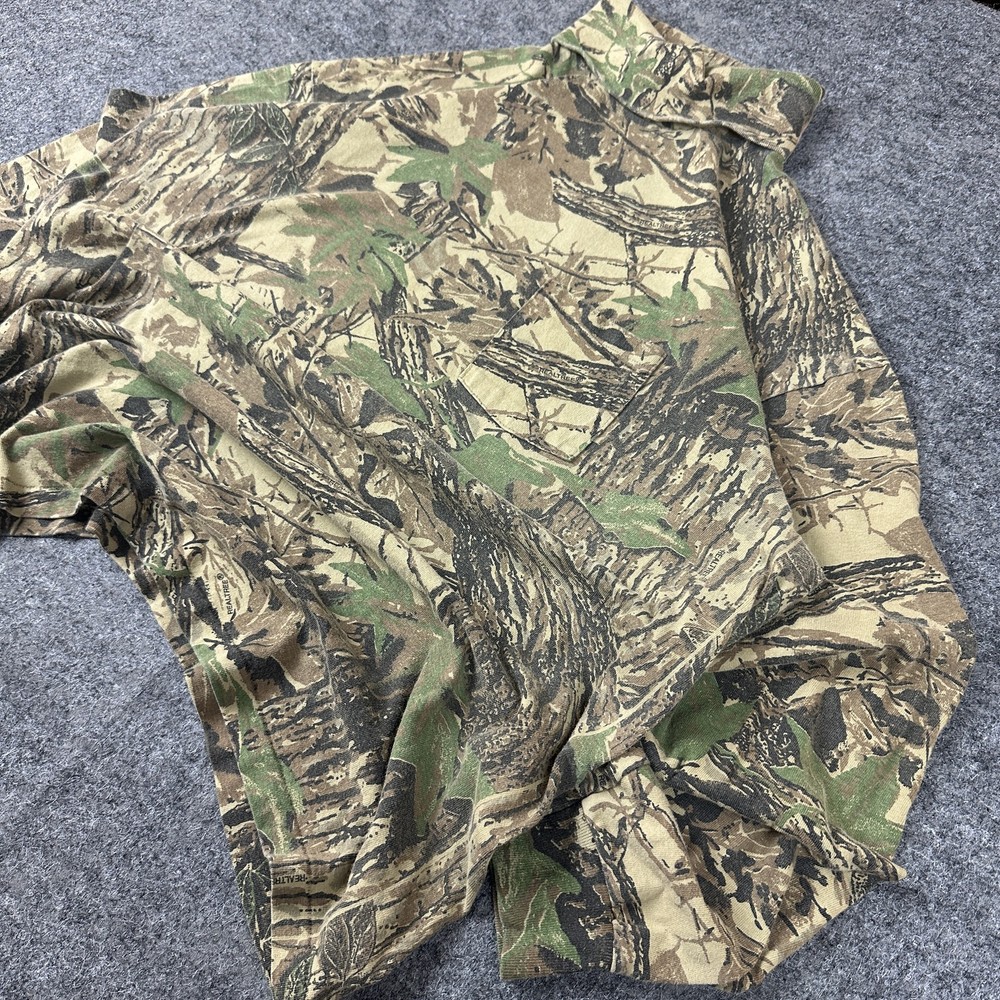 Vintage SASQUATCH Realtree Camo Turtleneck Long Sleeve T-Shirt 2XL USA Made