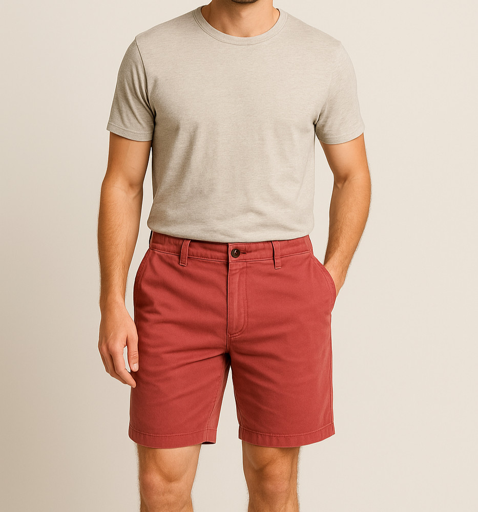 Chaps Men’s Shorts Size 34 Red Cotton Flat Front Casual Classic Fit