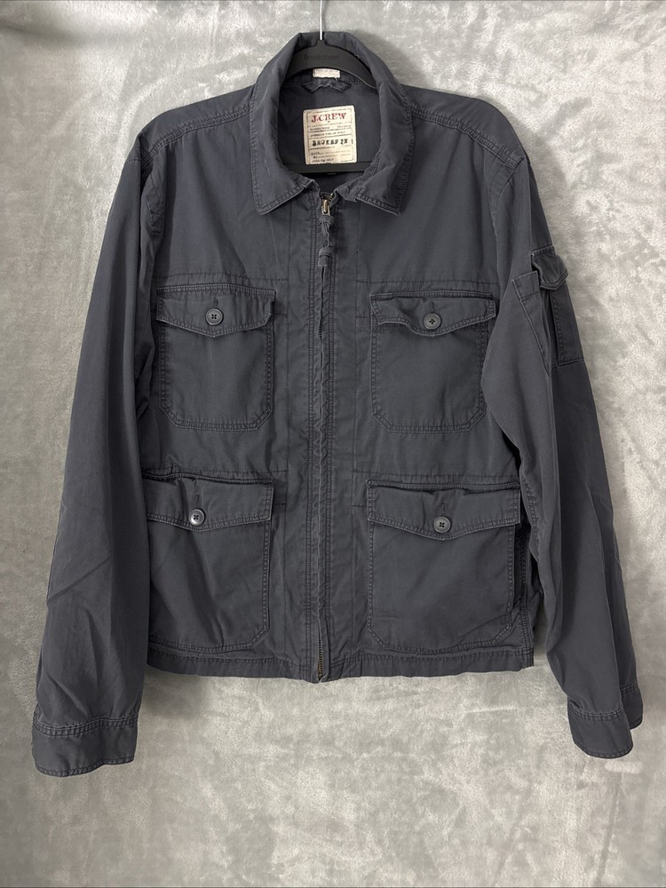 J. Crew Vintage Style Broken In Field Jacket, Mens Large, Navy Blue