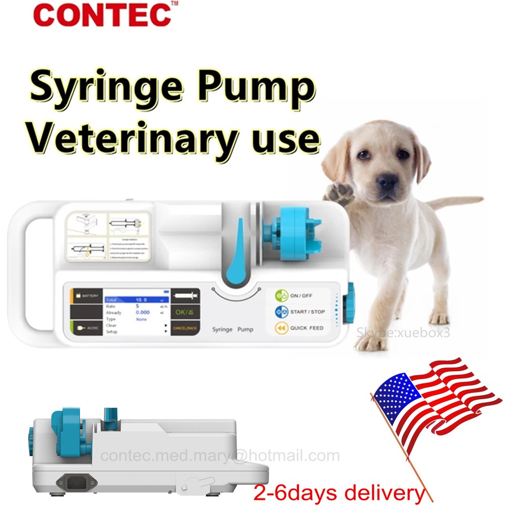 Accurate VET Syringe Infusion Pump Standard IV Fluid Injection Control Alarm NEW-image