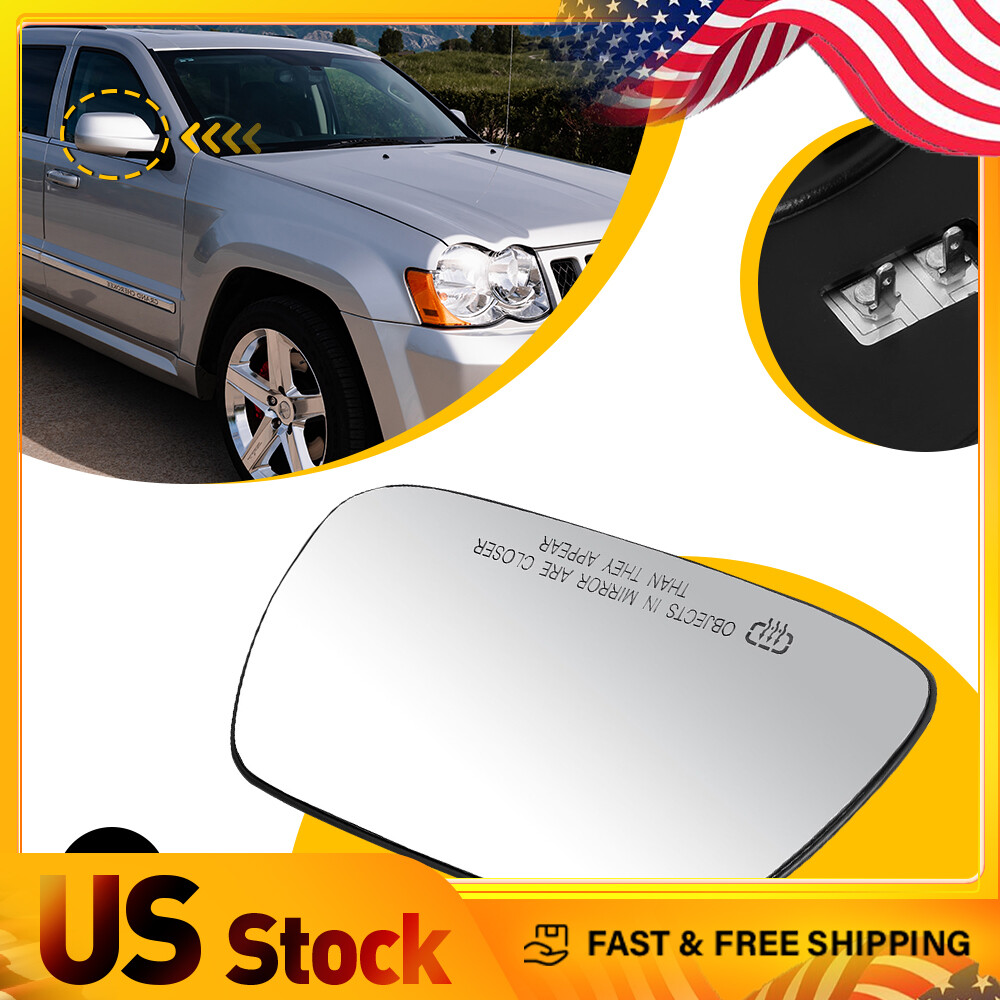 Right RH Side Heated Mirror Glass For 2005-2010 Grand Cherokee 5142874AA Jeep
