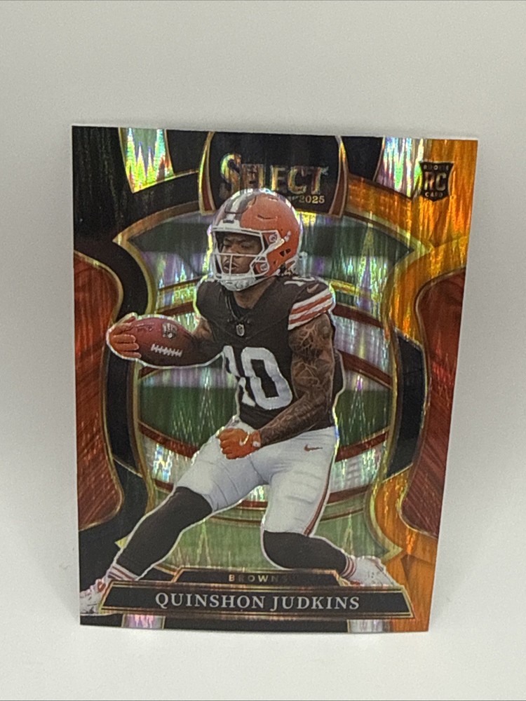 🔥 2025 Panini Select Orange and Black Prizm Color Match Rookie Quinshon Judkins