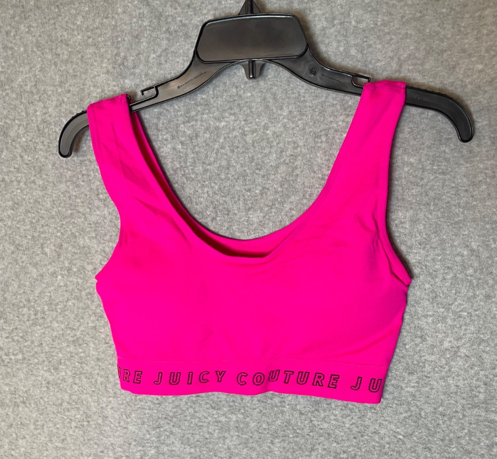 Juicy Couture Intimates Bra 1X Hot Pink Barbiecore Sport Yoga Spell Out Stretch