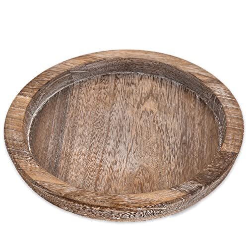 Rustic Round 8.07in Wooden Coffee Table Serving Tray 20.5cm