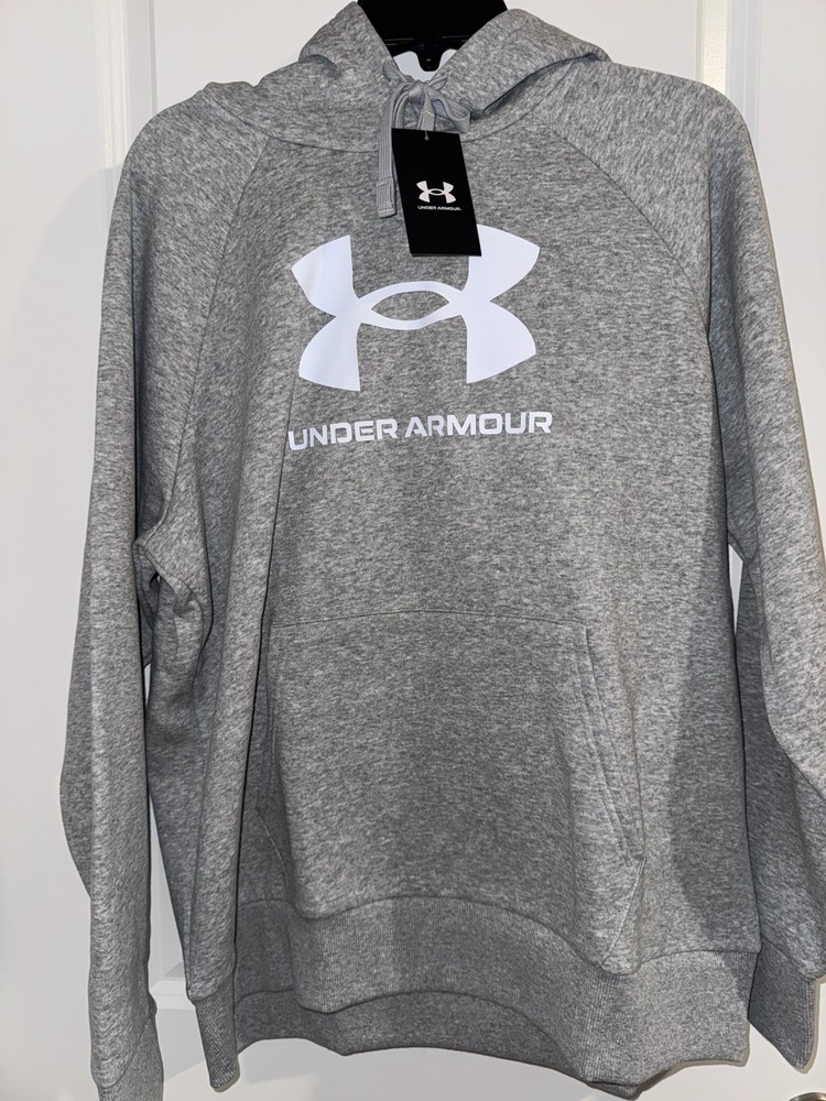 NWT Under Armour Men’s XL Fleece Hoodie Big Logo Hoodie Light Heather Classic