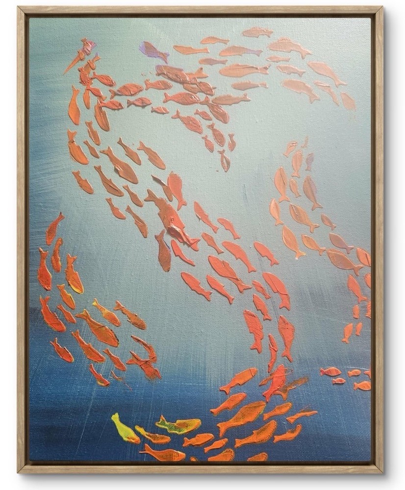 Pam Bible Abstract Colorful Modern Unique Bold Wall Art Acrylic Canvas Textured