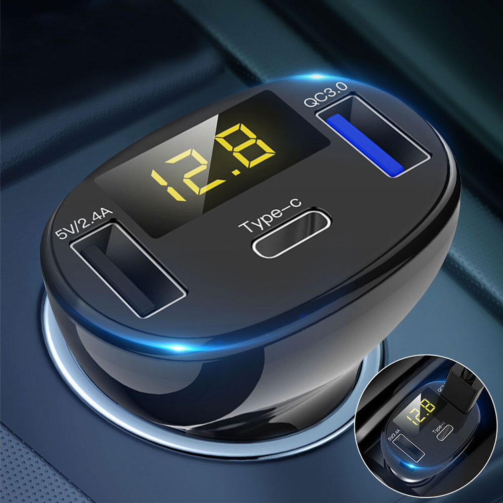 3-Port USB-C Car Charger Fast Safe Universal Adapter  