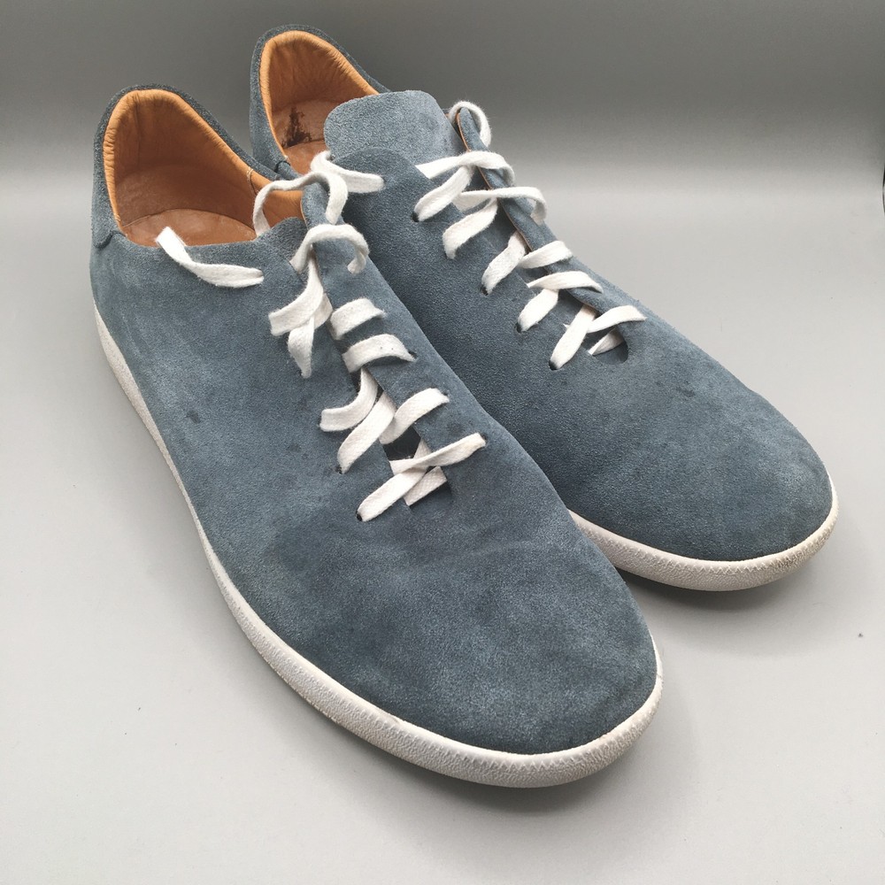 Beckett Simonon Geller Suede Sneakers Mens 14 Blue Luxury Handcrafted Leather