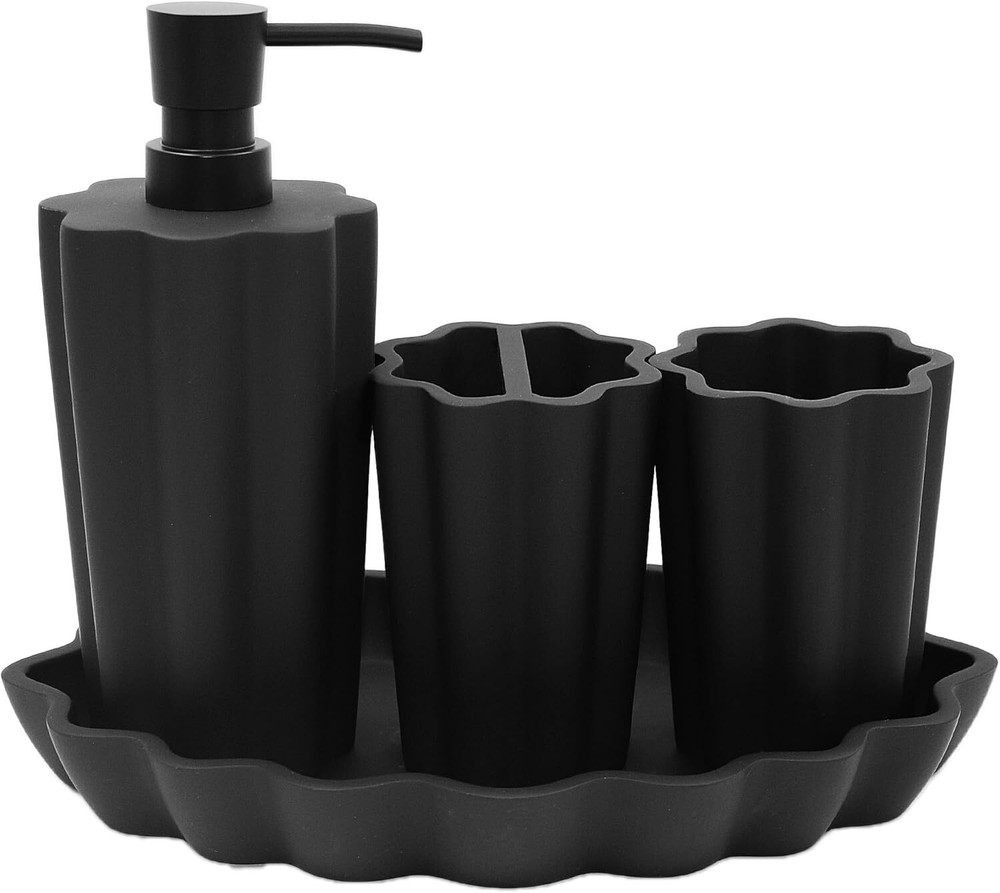 Bathroom Accessories Set, 4 Pcs Accessory Soap Matte Black