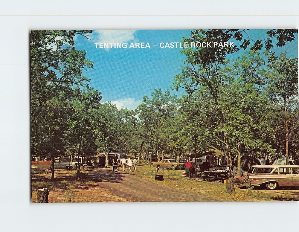 Postcard Camping Tenting Area-Castle Rock Park Wisconsin