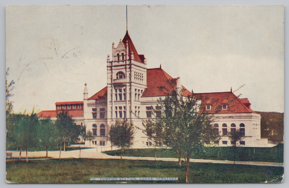 State View~Omaha Nebraska~Pumping Station~Vintage Postcard