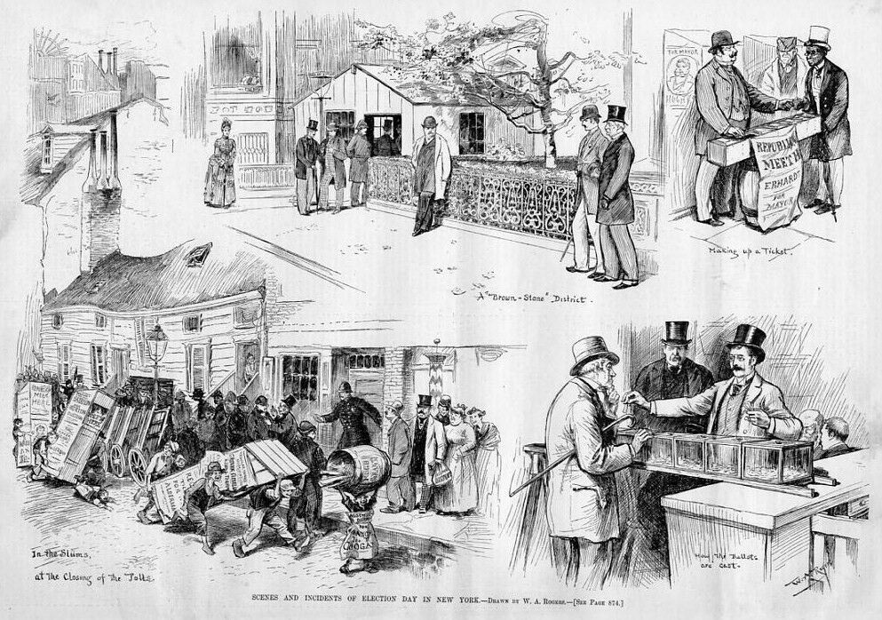 ELECTION DAY IN NEW YORK, BALLOTS CAST, POLLS, SLUMS